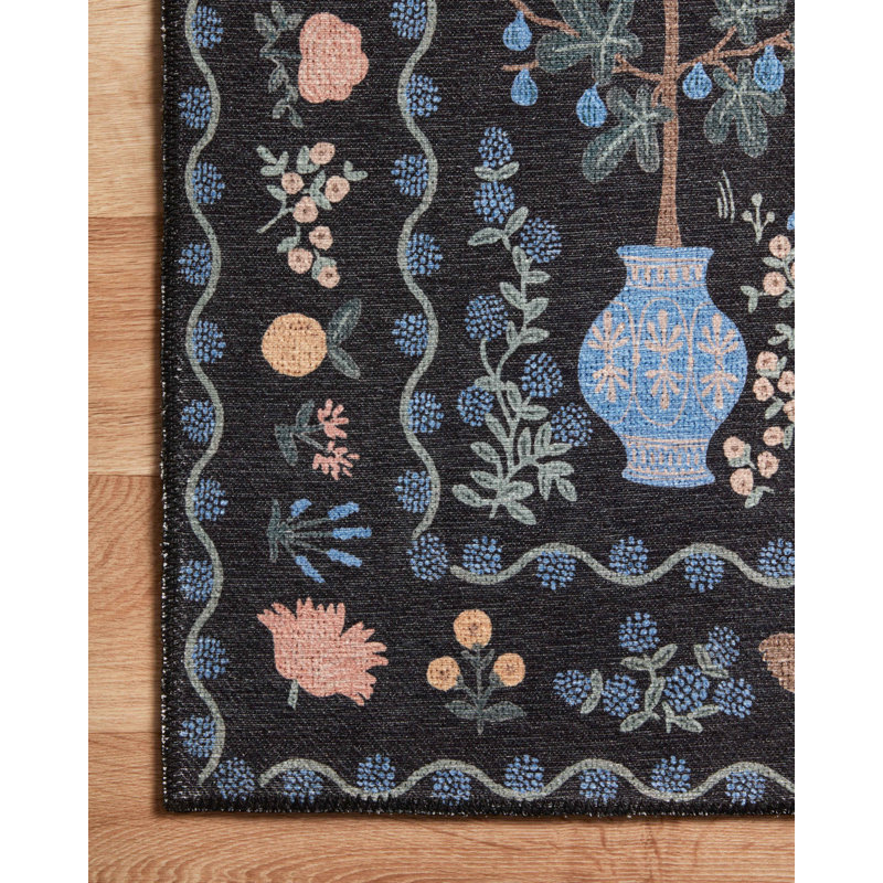 Rifle Paper Co. x Loloi Menagerie MEN03 Camont Black Rug & Reviews